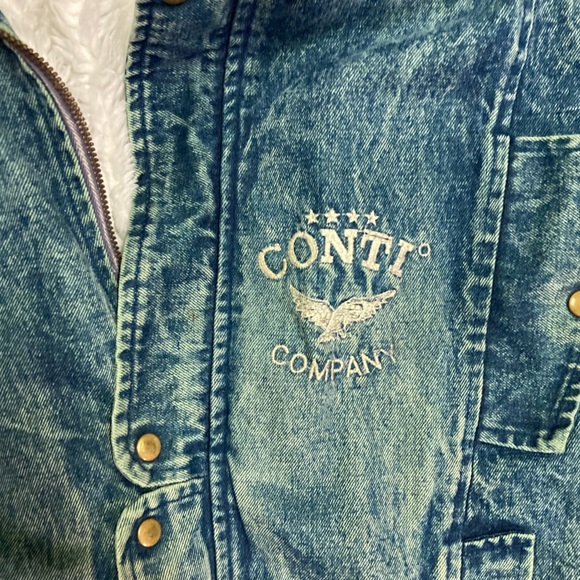 Vintage 80s acid wash fur lined jean jacket - Picture 2 of 2